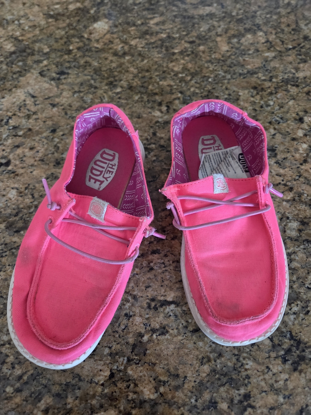 Hey Dude Pink Canvas Slip-On with Patterned Lining